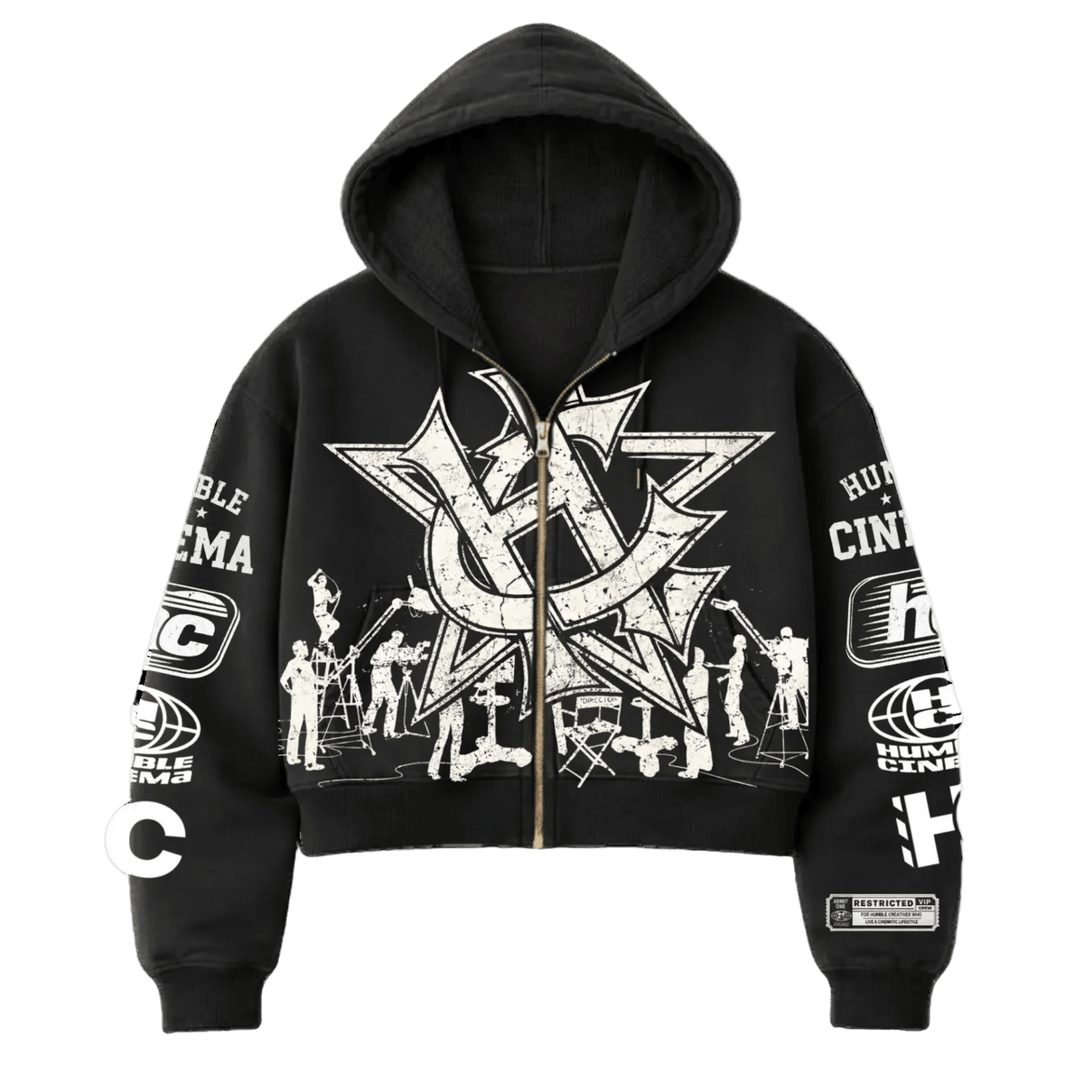 Filmmaker 23 Cropped Zip Hoodie - Humble Cinema