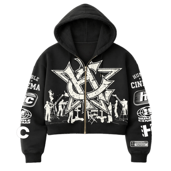 Filmmaker 23 Cropped Zip Hoodie - Humble Cinema
