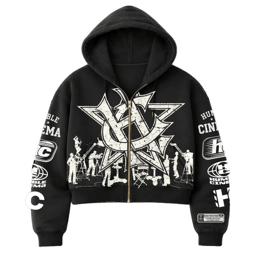 Filmmaker 23 Cropped Zip Hoodie - Humble Cinema